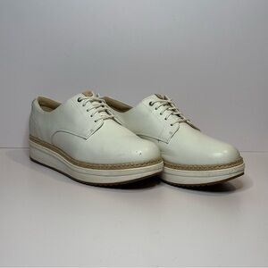 Clarks Teadale Rhea White Leather Oxford Lace-Up Shoes Women’s Size 9.5